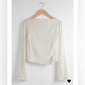& Other Stories Off-White Long Sleeve Boatneck Top